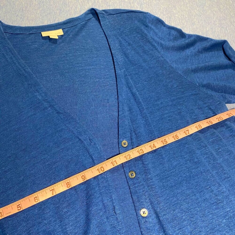 J. Jill Love Linen Women's Open Front Cardigan Sweater XL Blue - Picture 5 of 6